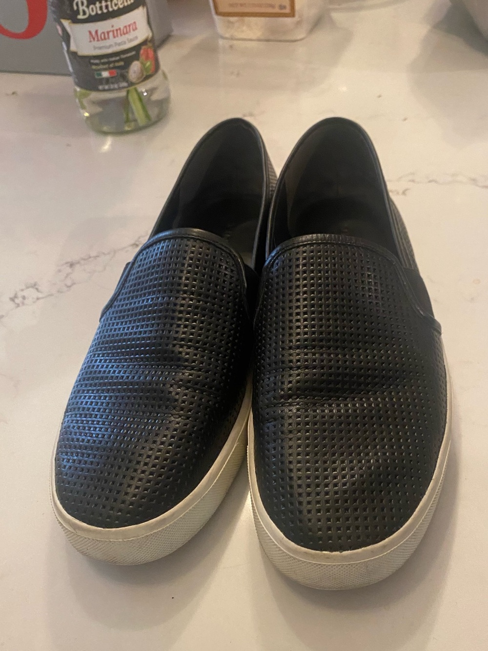 Womens Vince  Black Perforated Slip-On Sneakers - Casual Comfort 38 / 8M
